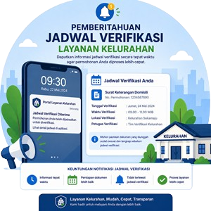 Pemberitahuan Jadwal Verifikasi Layanan Kelurahan